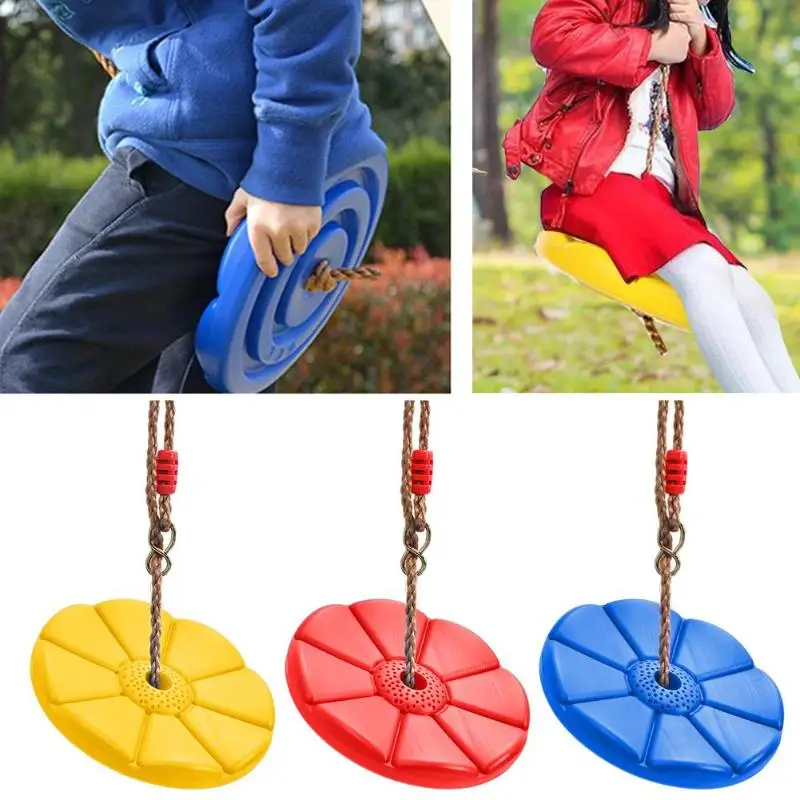 

Plastic Disc Swing Seat Baby Safety Indoor Outdoor Hanger 150kg Children Sport Play Training Stout Rope Swingset Garden Toy