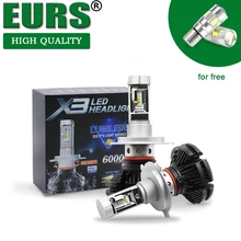 EURS Fábrica X3 faróis Do Carro H4 H1 lâmpadas LED H11 farol Auto LEVOU lâmpadas H7 50 W 3000 K 6500 K 8000 K Tudo em um super brilhante 9005