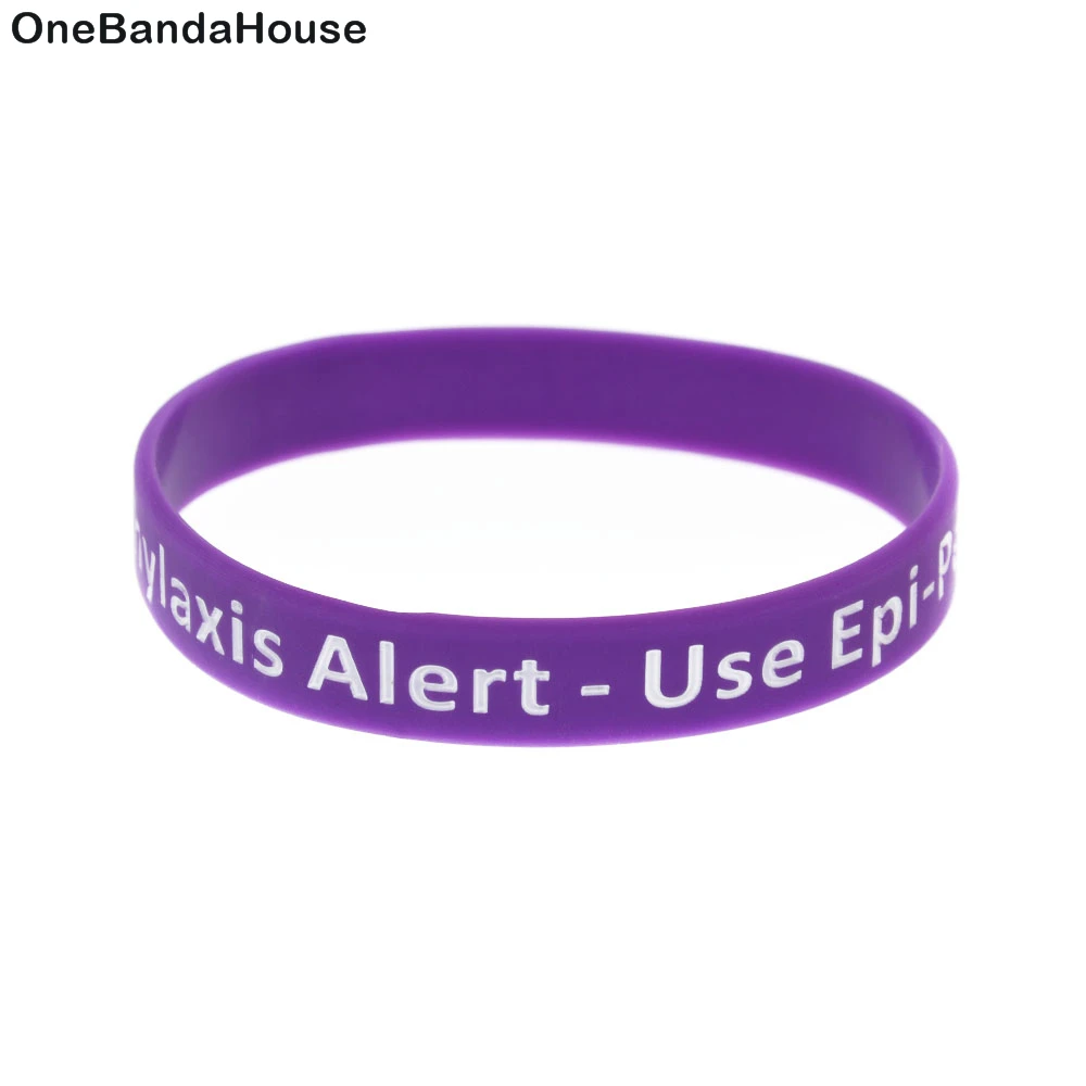 

Hot Sell 1PC Anaphylaxis Alert Silicone Rubber Wristband Adult Size 5 Colors