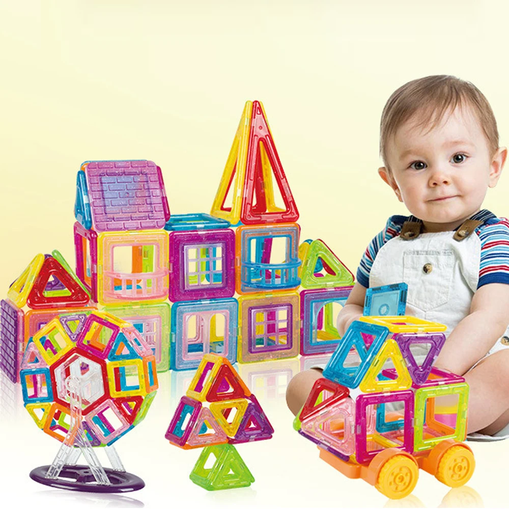 Kopen 196 stks set Magnetische Blokken Bouw Speelgoed Magnetische Designer voor Kinderen Magneet Spelletjes Educatief speelgoed Voor Kinderen Geschenken
