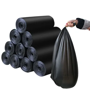 

15pcs/Roll Flat Top Type 60x80cm Disposable Trash Bags Big Size Kitchen Hotel Garbage Bags Black Plastic Bags