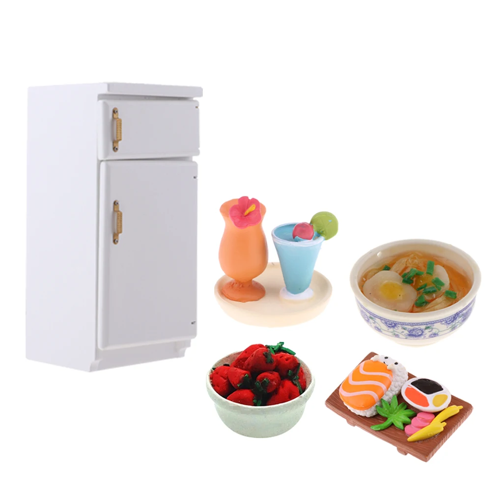 Handcrafted Fridge Appliances Wooden Refrigerator Kitchen Playset Toys