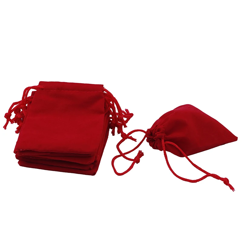50Pcs/Lots 10*12cm Red Velvet Drawstring Jewellery Gift Bags Pouches