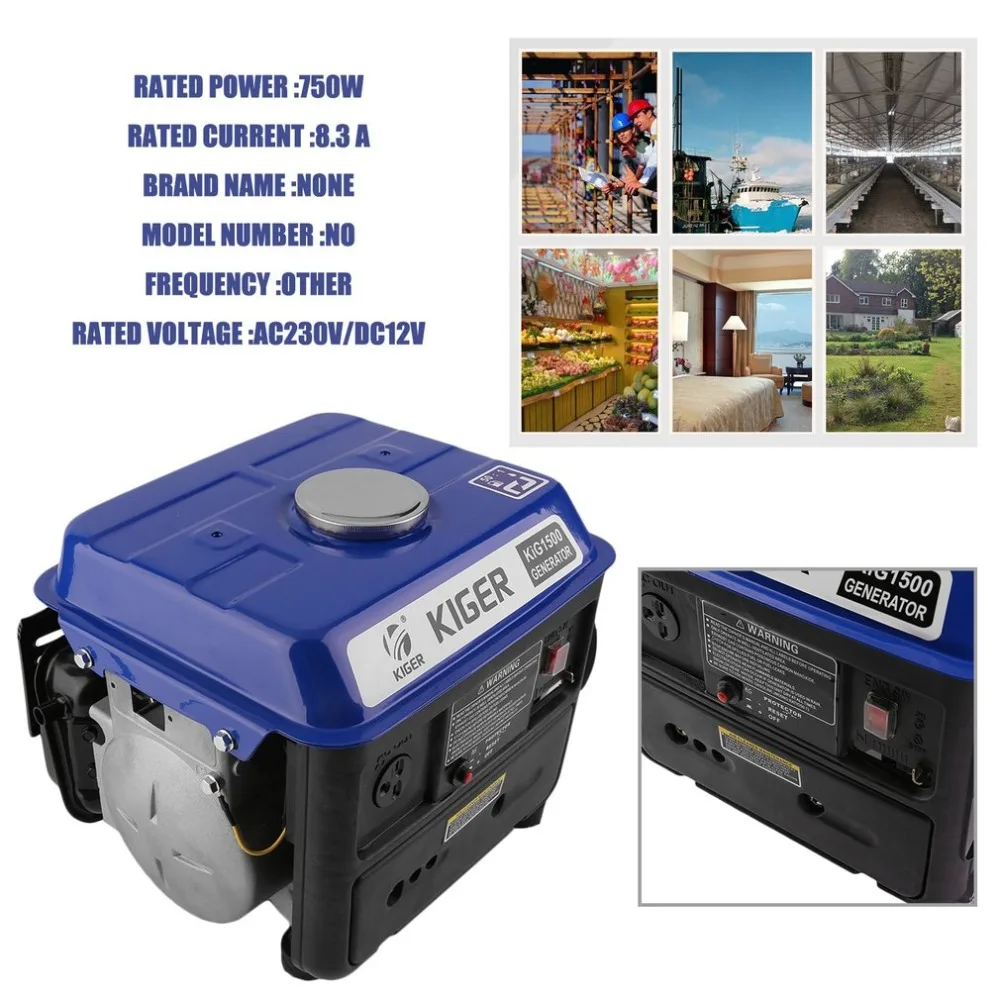 

Professional 750w Small Gasoline Generator Generator Petrol Home Use 4.2 L With An Overload Protective Device NEW