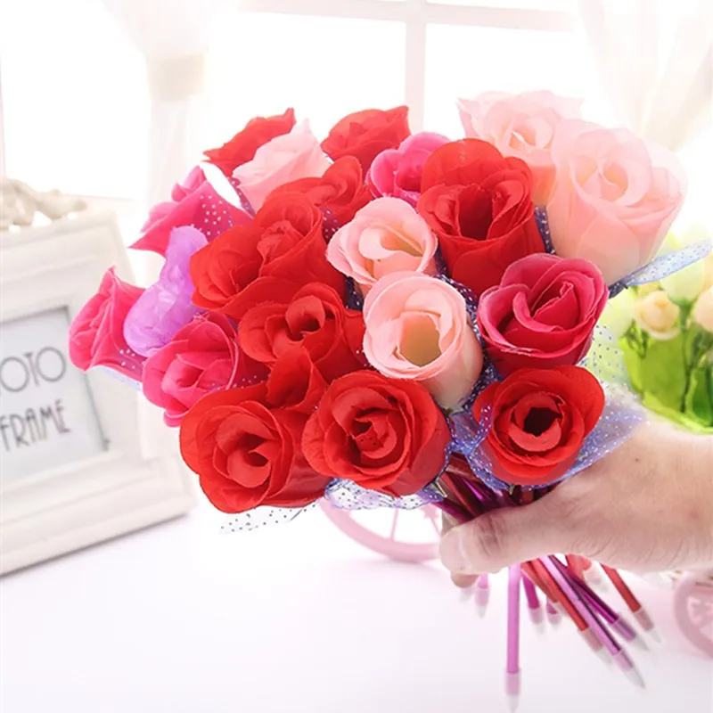 rose ballpoint pen New creative flower decoration beautiful office stationery personalized Valentine's Day wedding gift 1