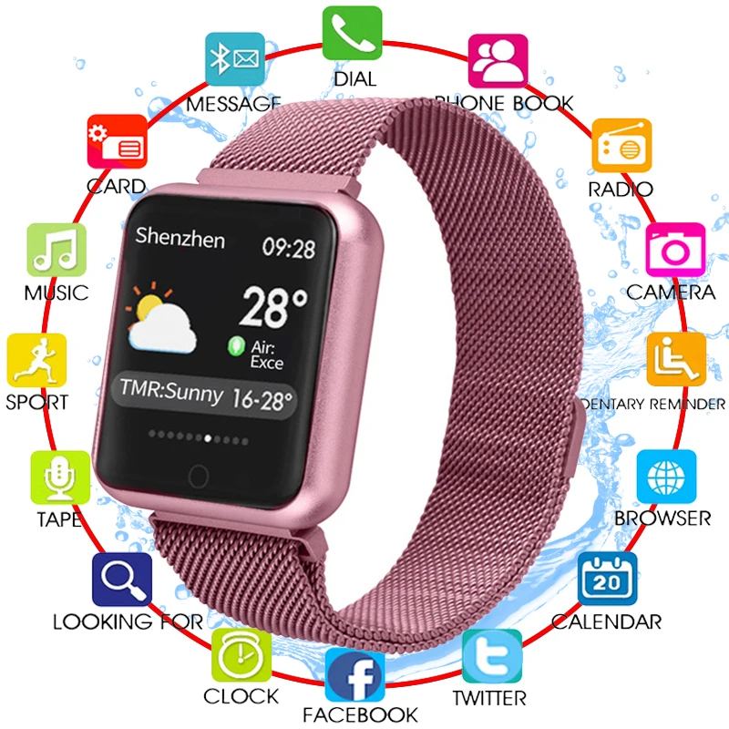 

2019 New Smart watch Heart rate monitor Message reminder Women Sport Smartwatch Fitness tracker For Women and men pk z60 p68 A1