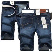 Летние модные новые мужские повседневные Прямые шорты из джинсовой ткани/мужские тонкие джинсовые шорты