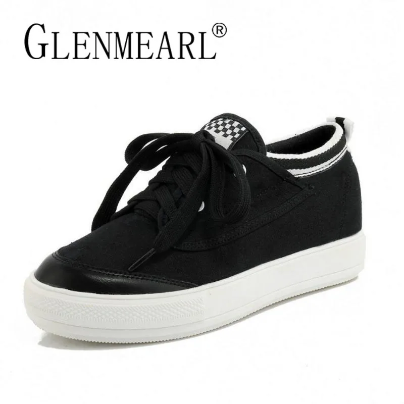 

Canvas Women Flats Loafers Shoes Woman Brand Lace up Platform Comfort Casual Ladies Sneakers Shoes Female Flats Plus Size 34-44