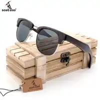 BOBO BIRD AG017/18 Women Men Wooden Sunglasses UV400 Polarized Retro Wood Luxury Brand Eyewear In Gift Box Customize Logo