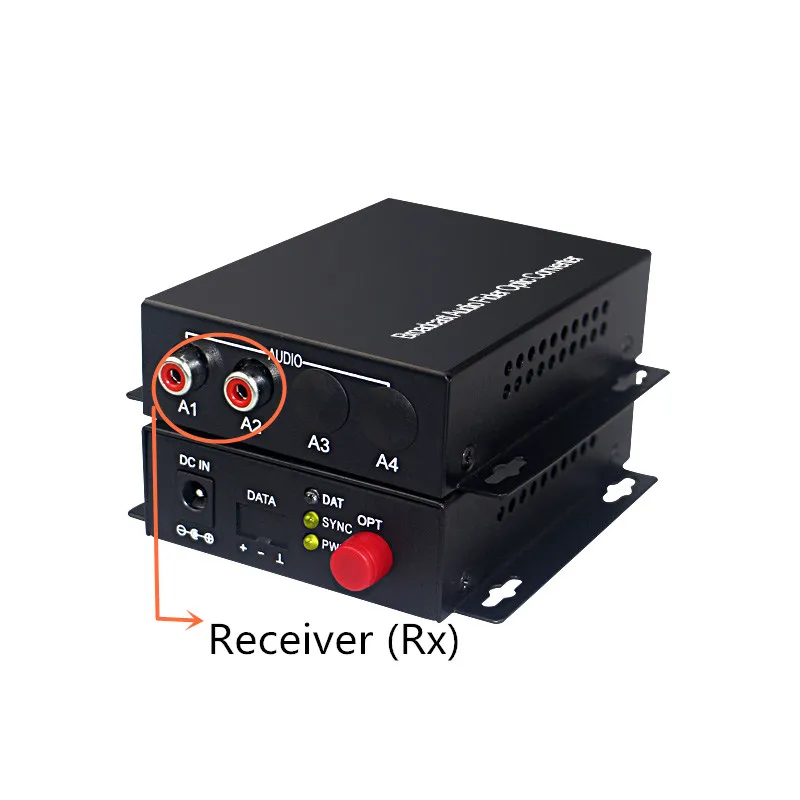 Audio Broadcast Fiber Transceiver 2 channel audio