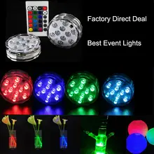 Luzes de natal 3AAA батарея работает 2,8 дюймов погружные разноцветные, RGB, Светодиодные Под вазой Свет База W/пульт дистанционного управления