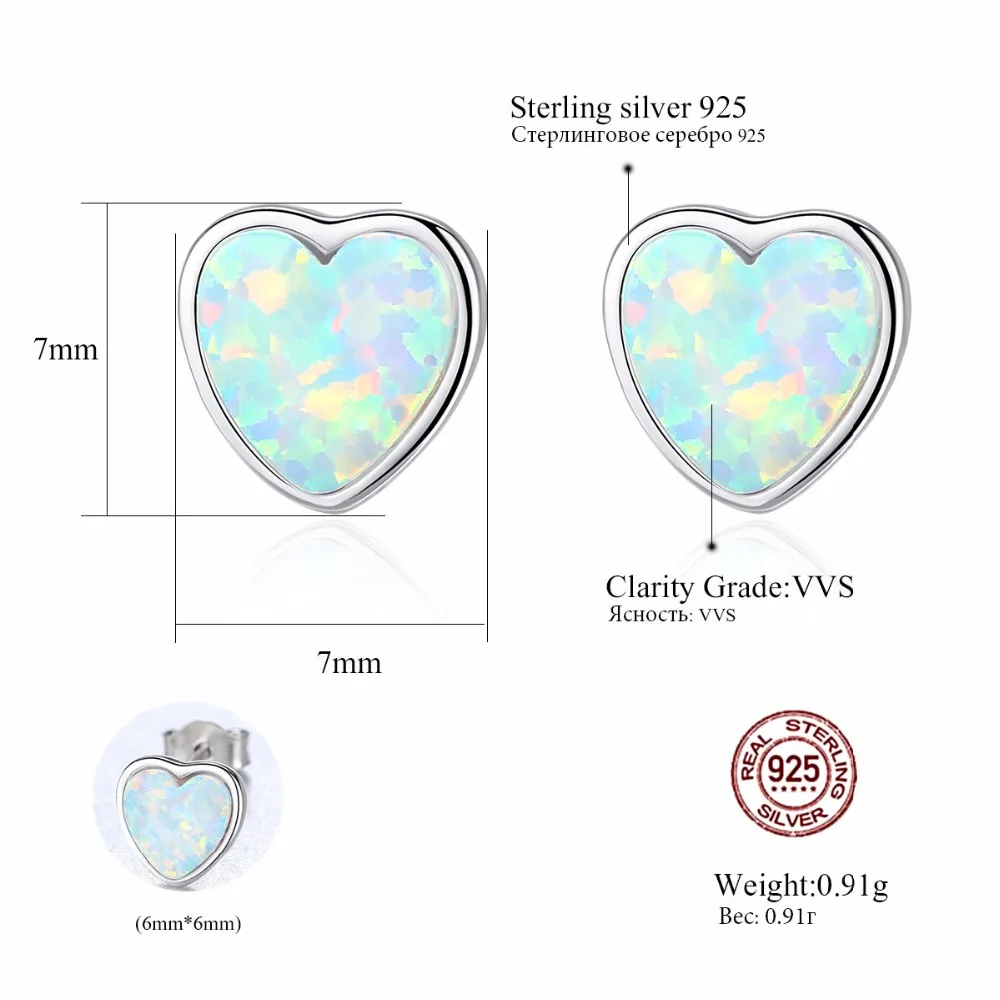 CZCITY 925 стерлингового серебра Lovely Heart ожерелье серьги гвоздики для женщин три Цвет