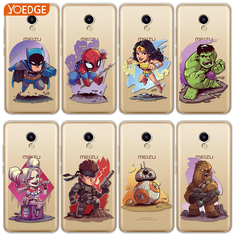 

For Meizu Meilan A5 M2 M5 M6 U20 M3 Max M6S Note U10 Pro 6 7 16 Plus 15 Lite MX6 M6T Marvel DC Comics Superhero Star Wars Cover