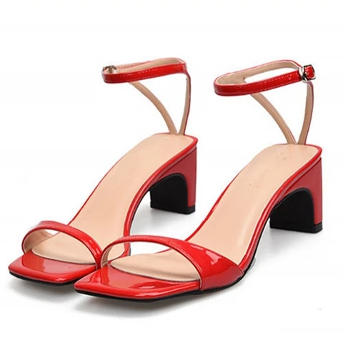 

Comfort Sandals Large Size Women Gladiator Sandals Patent Leather Summer Stiletto High Heels Sexy Fashion Wedding Shoes J0051