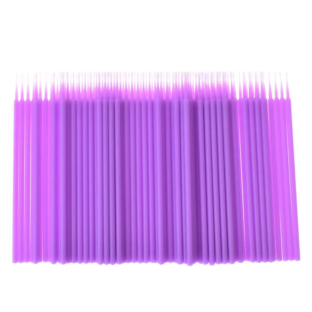 100 шт./пакет одноразовые микрометрические щетка для ресниц тушь для ресниц палочки для кисти мотальные клей для наращивания ресниц, инструменты для макияжа - Handle Color: Фиолетовый