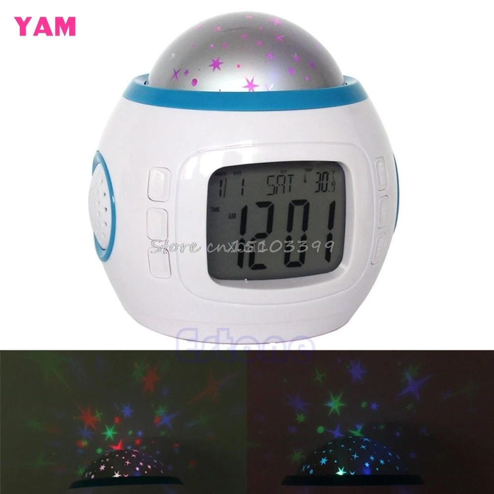 

Sky Star Children Baby Room Night Light Projector Lamp Bedroom Music Alarm Clock M12 dropship