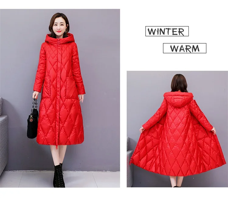 winter Women Snow White Down Coat Plus size Fashion jacket hoodie long Parkas warm Sweet Jackets Female winter coat clothes