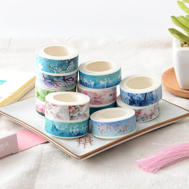 Винтаж пуля журнал лента Washi Kawaii Flower изоляционная DIY Washitape Милая декоративная