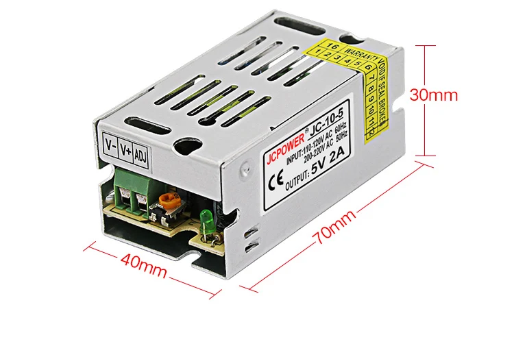 AC110v-220v DC 5 В 2A 10 Вт 5 в светодиодные полосы дисплей экран аппарат достаточно мощность высокое качество переключатель питания