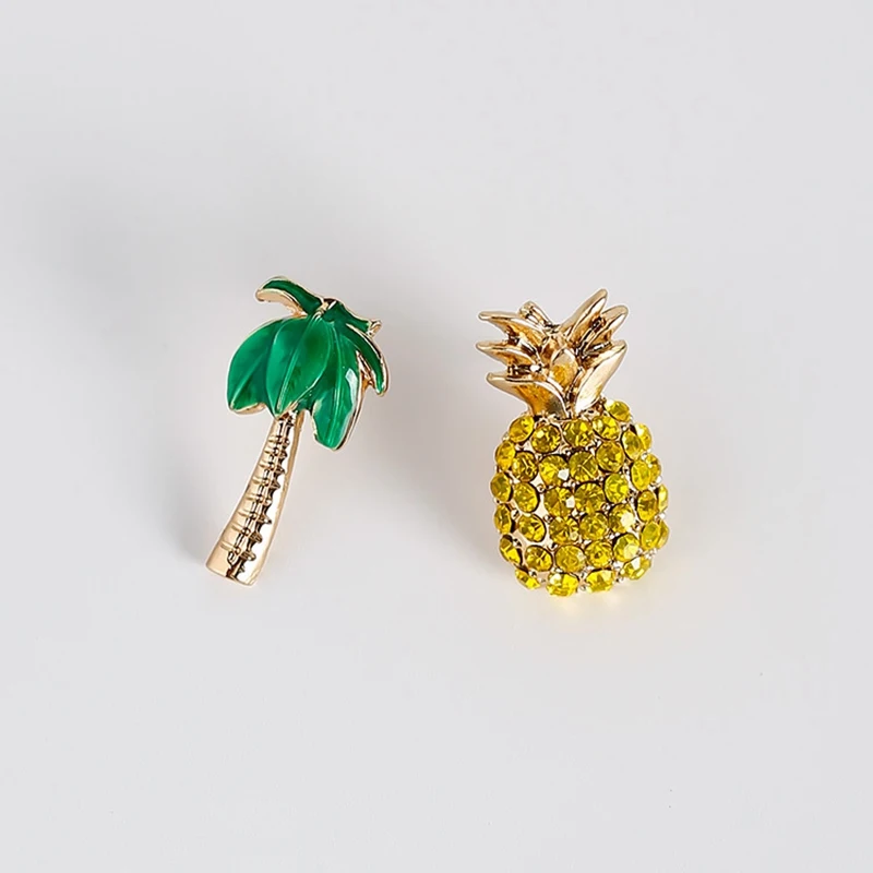 Lovely Crystal Pineapple Coconut Palm Tree Cute Stud Earrings Jewelry Pendientes Brincos | Украшения и аксессуары