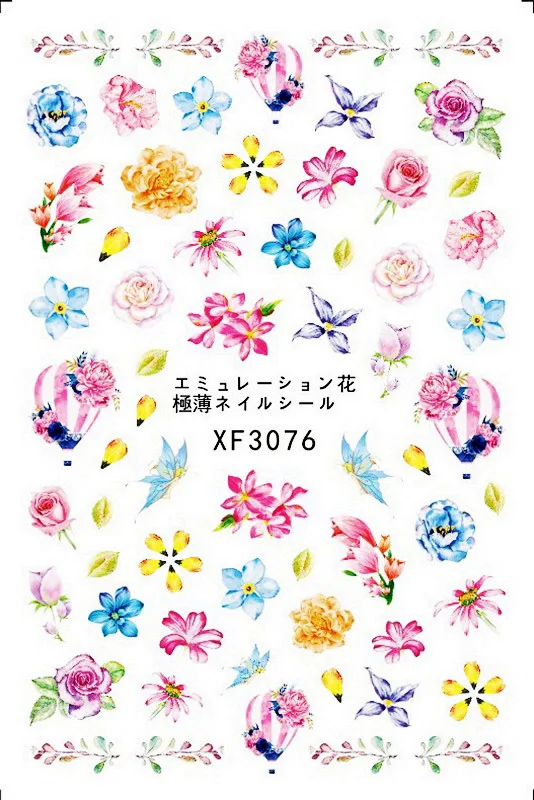 

Florals Patterns! Nails Art Manicure Back Glue Decal Decorations Design Nail Sticker For Nails Tips Beauty