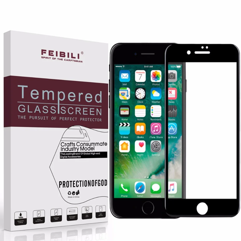 

For iPhone 7 Plus, 8 Plus ,6S plus Glass Screen Protector, 3D Edge HD Tempered Glass Screen Protector Full Coverage, Case Frien