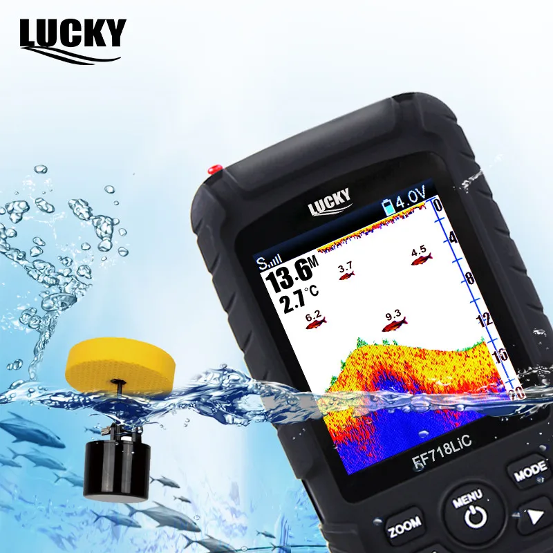LUCKY FF718LiCD T 2 8 "цветной ЖК Портативный рыболокатор 200 кГц/83 кГц двойная частота
