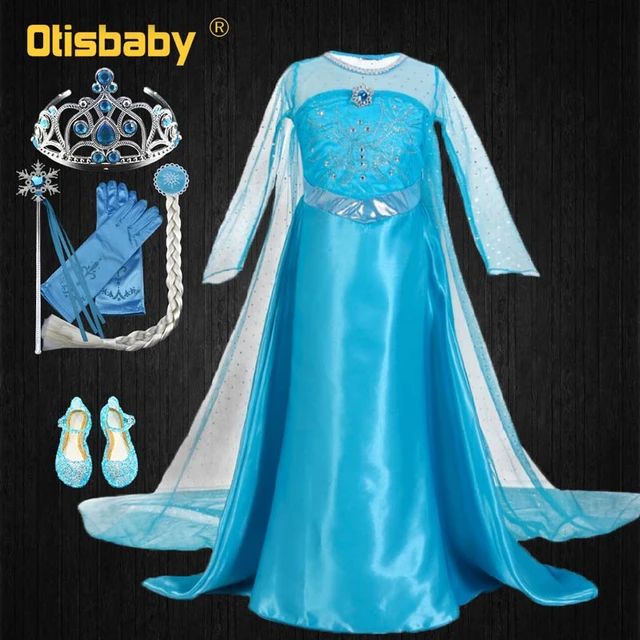 Robe de princesse reine des neiges pour filles, robe de nouvel an