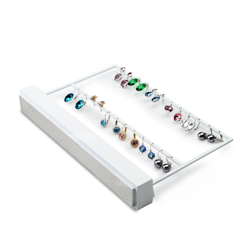 Fanxi New Metal Frame White Earring Display Stand Ear Stud Rack Holder Pendant Jewelry Display Showcase Jewelry Organizer Box Jewelry Packaging