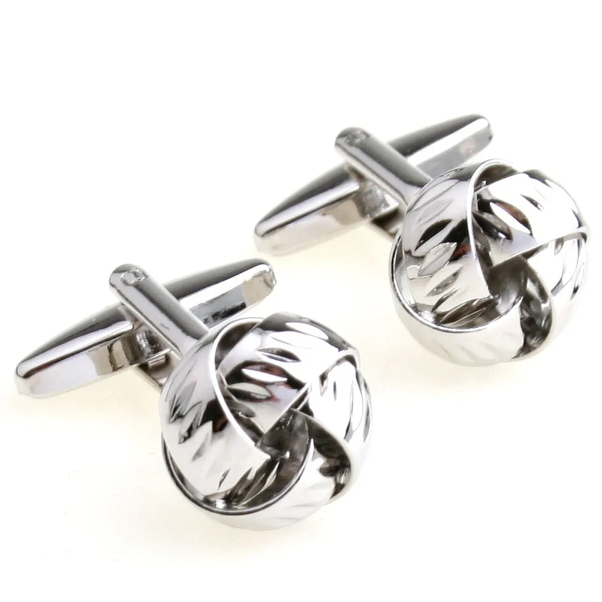 Cufflinks Retail Plain metal series male silver spherical cufflinks