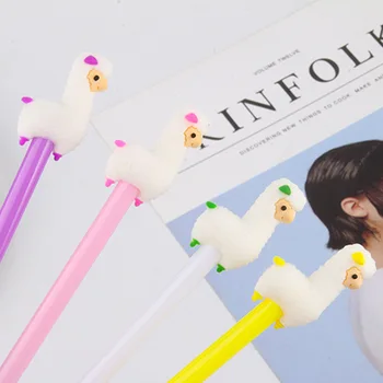 

1 Pcs Cartoon Alpaca Shape Gel Pen Escolar Student Signature Pen School Promotional Gift Stationery Kawaii Writing Supplies