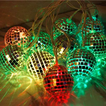 

Christmas Garland Lighting 2M 10LEDs LED Fairy String Light Balls Mirror Mosaic Battery Operated for Party New Year Decoration