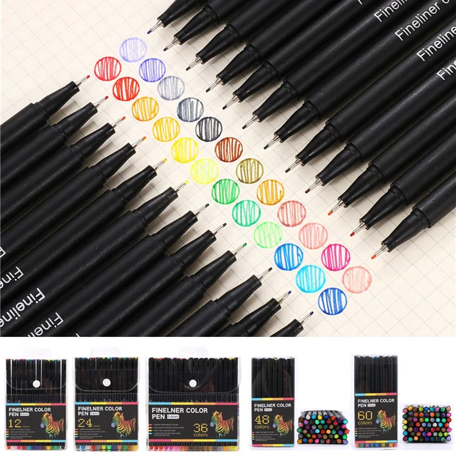 24 Fineliner Pens Color Fineliners Set Markers  Fineliner Color Pen Set  0.4mm - Fineliner - Aliexpress