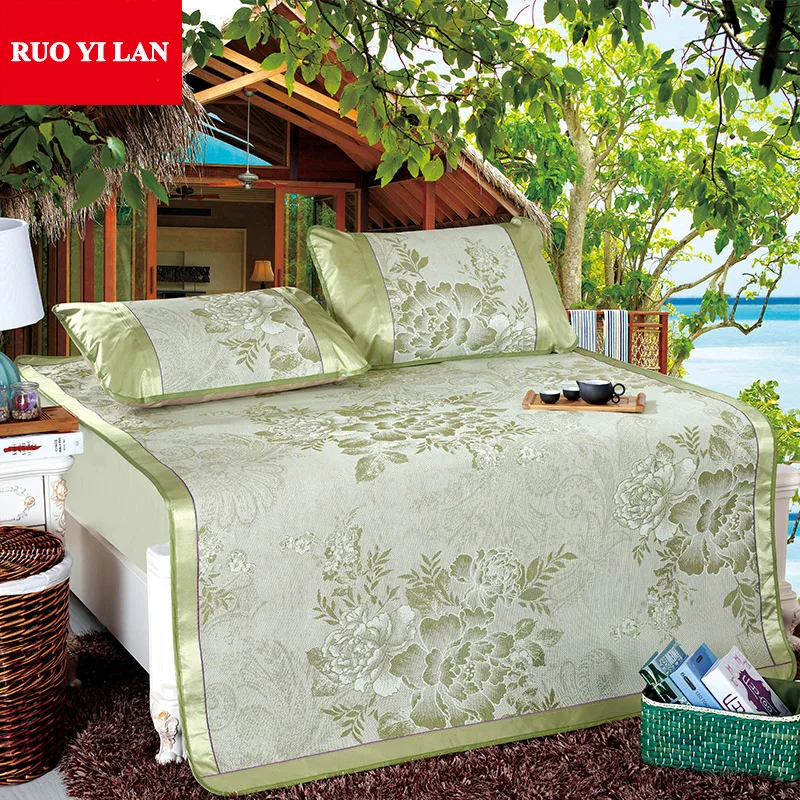 Three piece Folding Bed mat Jacquard Summer Sleeping Mat Kit for Adults