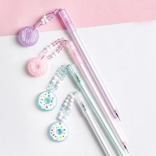 1 шт. Милые Пончики кулон серии гелевые чернила черные чернила для ручек 0,5 мм школьные канцелярские принадлежности Canetas забавные Пишущие принадлежности подарок PH137