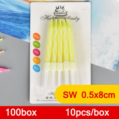yellow 100 box 50/100 коробок, свечи на день рождения, декоративные свечи для детского торта, романтические вечерние свечи, праздничные принадлежности, свадебные украшения - Цвет: yellow 100 box
