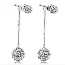 LULU-Свинья 925 чистого серебра корейской версии моды длинной кисточкой после висит мяч микросерьги EH065