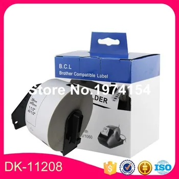 

6 Rolls Compatible DK-11208 Label 38mm*90mm*400Pcs/Roll Compatible for Brother Label Printer All Come With permanent Holder