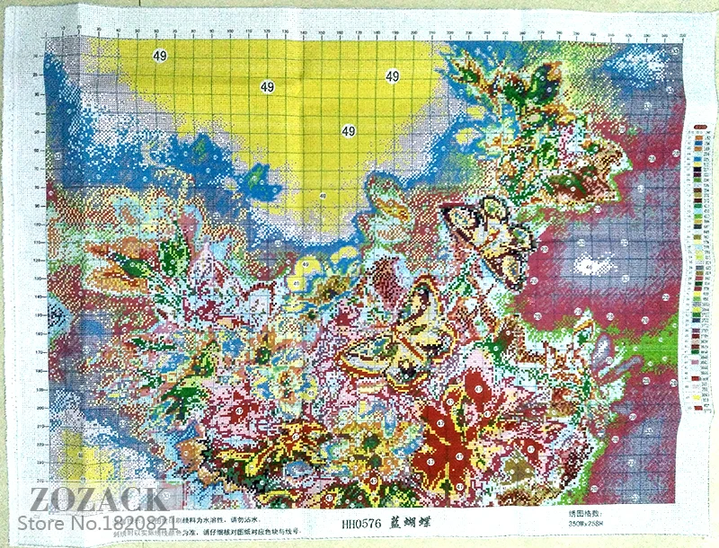 Рукоделие, сделай сам DMC с принтом крестиком, наборы для вышивания, наборы для вышивания, синяя бабочка, счетный крест, дизайн, украшение для дома