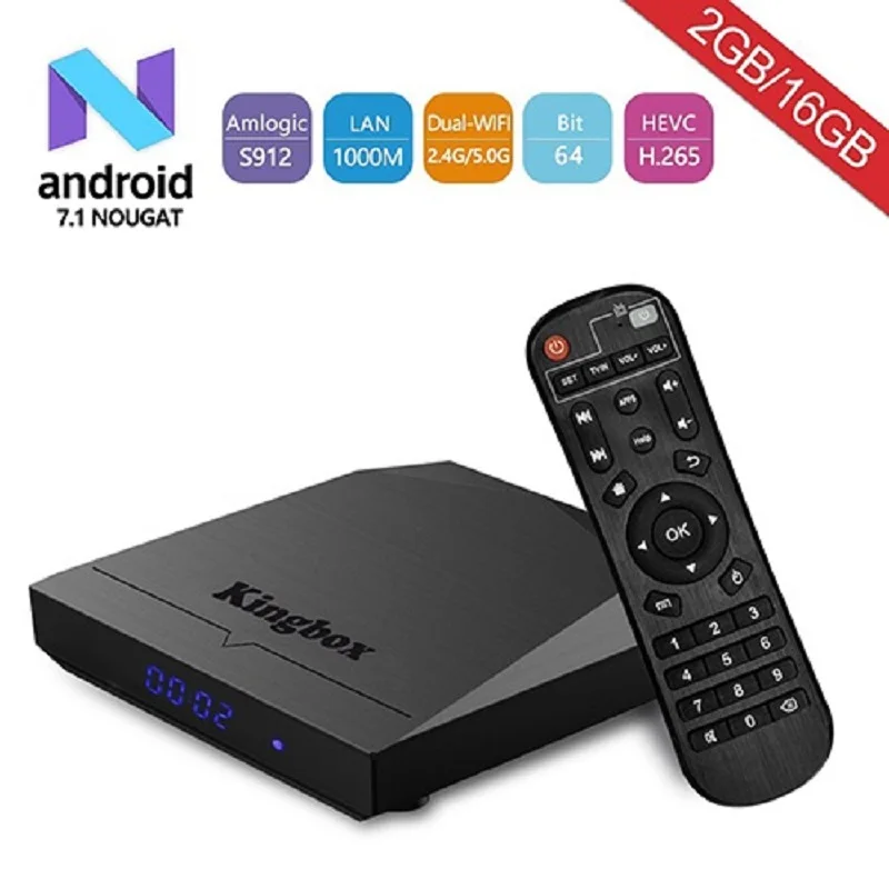 

2018 New K3 Android 7.1 TV Box with Amlogic S912 Octa-Core 64 Bits 2GB+16GB Support Dual WiFi 2.4 +5GHz/BT 4.0/4K/3D/1000M LAN