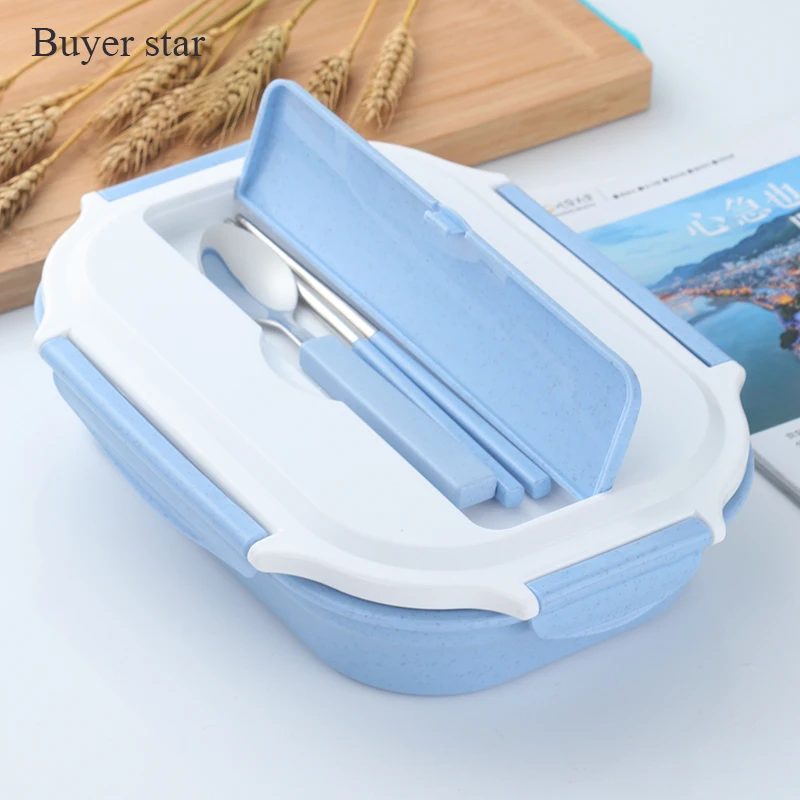 

Dinnerware Set Portable Bento Box Lunchbox Food Container with Cutlery Bento Food Storage Camping Picnic Reusable Food Steel Box
