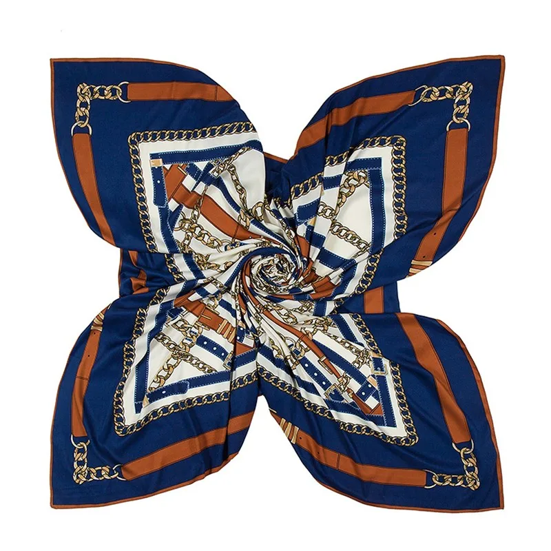 Саржевый Шелковый женский шарф 130*130 геометрический британский стиль пояс с принтом квадратные шарфы обертывания брендовый подарок модные большие шелковые шали