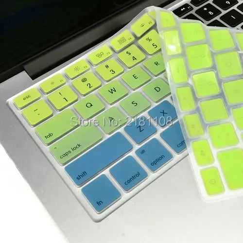 Постепенная сияющая силиконовый чехол для клавиатуры Резиновая кожа для Macbook Pro 13 ''15'' 17 ''Macbook Air 13''