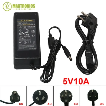 

Best quality 5V 10A 50W (US/EU/AU/UK) AC 110~240V To DC 5V 10A CCTV Power Supply Adapter for Led Strip Light Fast shipping