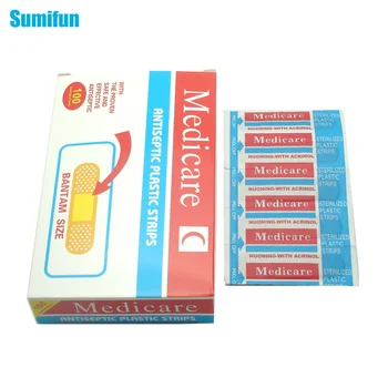 

Sumifun 100Pcs Medical Waterproof Breathable Band Aid Mixed Household First-aid Hemostatic Plaster Wholesale Z13701
