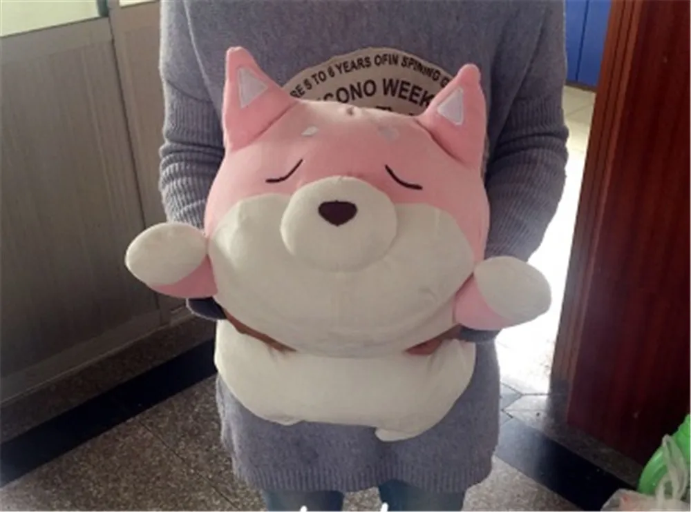Fancytrader Giant Lying Animal Akita Plush Toy Pillow Stuffed Cartoon Anime Shiba Inu Dog Doll   58cm Present for Children22