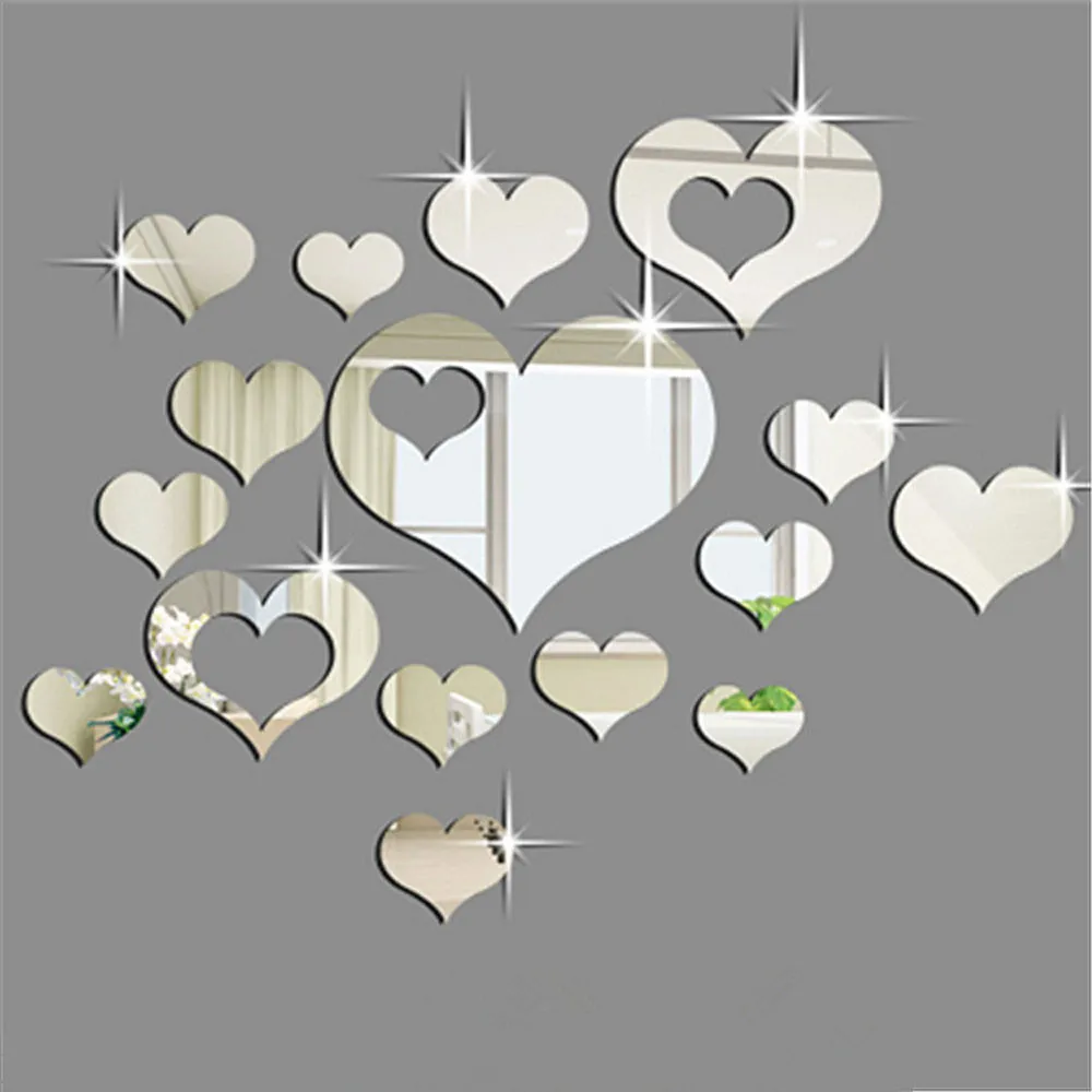 

2017 Modern Home 3D Removable Heart Art Decor Wall Stickers Living Room Decoration 519