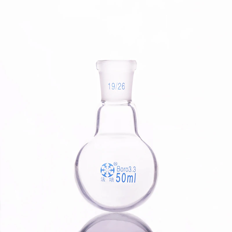 

Single standard mouth round-bottomed flask,Capacity 50ml and joint 19/26,Single neck round flask