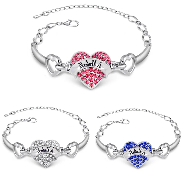 3 Colors Infinity Love Heart Nana Bracelet Charm Full Crystal 3 Colors Infinity Love Heart Nana Bracelet Charm Full Crystal Jewelry Woman Bangles Bangle Customise