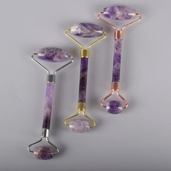 

Amethyst Facial Roller Face Care Tool Massage Gua Sha Natural Stone Health Care Neck Eye Body SPA Acupuncture Scraping Beauty